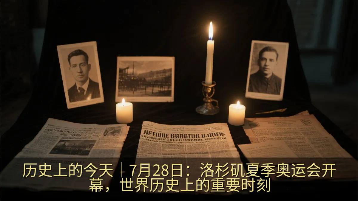 纪念历史事件的安静烛光与档案照片氛围