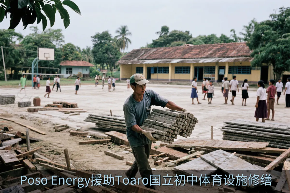 Poso Energy援助Toaro国立初中体育设施修缮